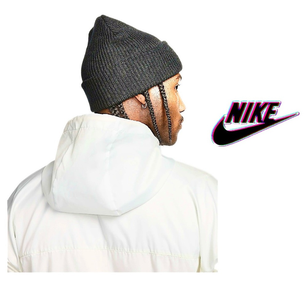 🆕 NIKE Dark Grey Cuffed Knit Beanie OS Unisex